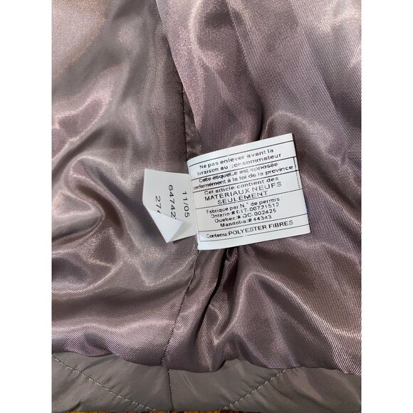 Womens Taupe Quilted Jacket With Embroidered Design By Tahari - Zipper Closure F - Picture 7 of 8